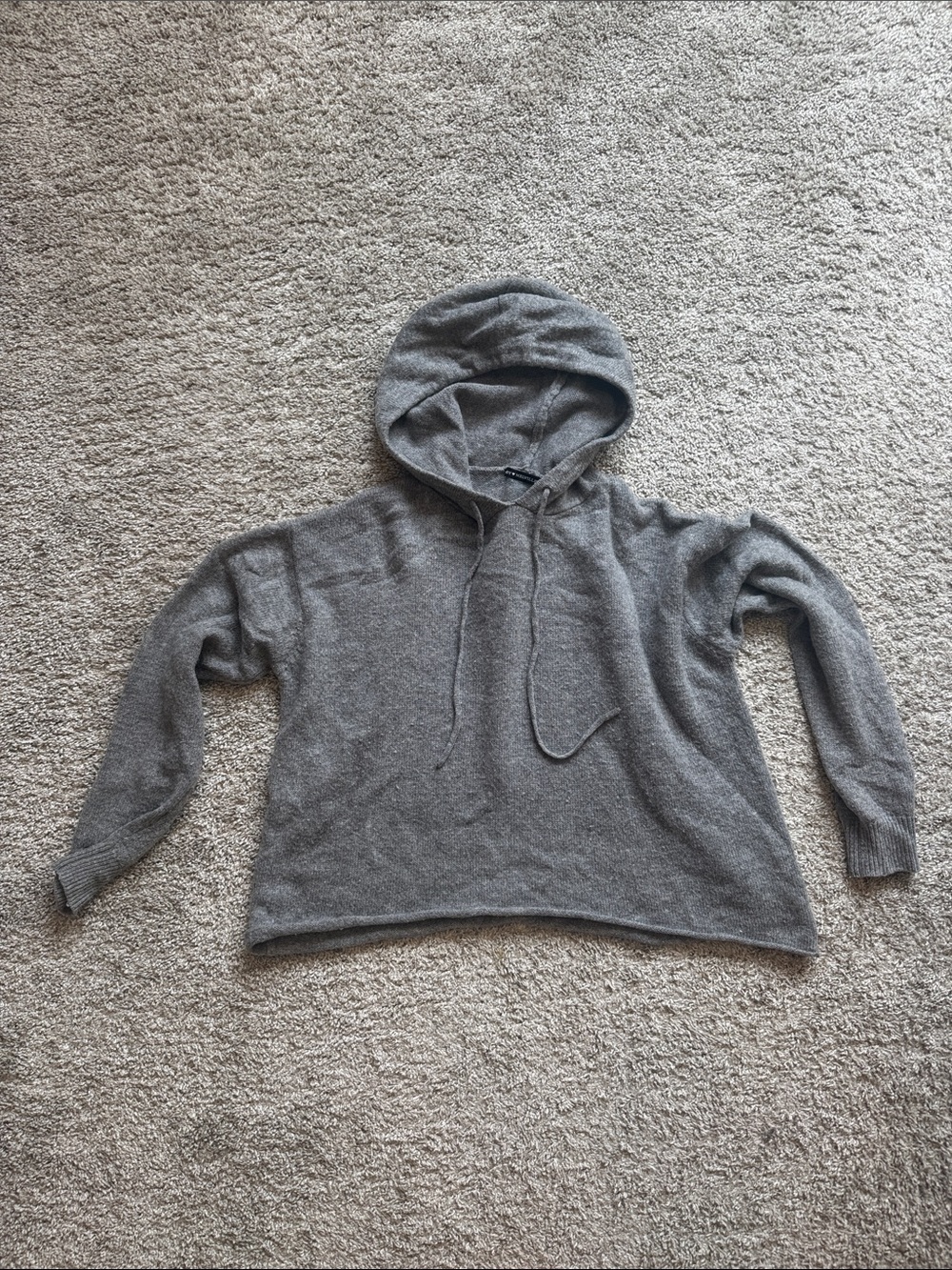 Brandy Melville Gray Hooded Knit Sweater
